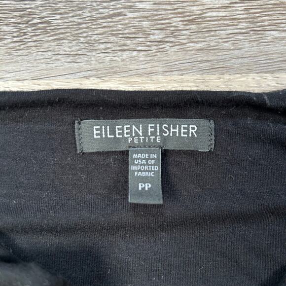 Eileen Fisher Black Sleeveless Midi Dress Petite PP Rayon Drape Minimalist - Picture 5 of 5